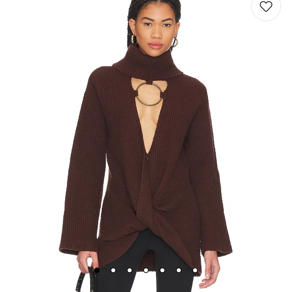 x REVOLVE Ailish Turtleneck Sweater in Chocolate